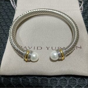 David Yurman Cable Classics silver-tone and gold-tone diamond cuff bracelet